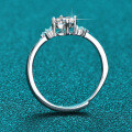 Sterling Silver Moissanite Starry Ring 1 Carat Adjustable-0-1