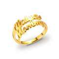wholesale Gold-plated versatile and fashionable personalized double-name couple rings for him/her, a bestseller in Europe and America-0-2