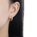 wholesale S925 Sterling Silver Round Smooth Hoop Earrings for Women, Minimalist Style, Small and Unique, Ins High-end Feel, Silver Ear Clasp-0-2