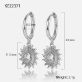 wholesale 925 Silver Sunflower Earrings for Cross-Border Trade in Europe and America, Pure Silver Flower Ear Clips, Light Luxury High-End Style, Ins Fashion-0-8