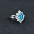 wholesale S925 silver jewelry new oval 6*9 Paraiba blue ring,15ct-0-1