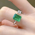 wholesale Metal material first, Zhuo Zhifan Jewelry new women's simulated emerald open ring,,-0-0