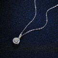 S925 Sterling Silver 50-Point Moissanite Pendant Necklace for Women-0-2