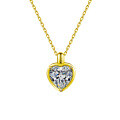 Sterling Silver Moissanite Heart Necklace Women's Fashion Pendant-0-5