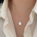 wholesale S925 Sterling Silver Popsicle Five-Pointed Star Necklace Women Spring New Fashion Versatile Niche Collarbone Chain-0-1