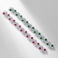wholesale S925 Silver Cross-Border Hot-Sell Light Luxury Vintage Style Lab-Cultivated Ruby, Sapphire, and Emerald Fully Diamond Bracelet with High-End Elegant Appeal-0-4