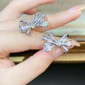 wholesale S925 Sterling Silver Exaggerated Full Diamond Bow Earrings for Women, High-End Heavy Work Ear Jewelry, Cross-Border Best-Seller Wholesale-0-3