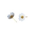 wholesale Metal material: s925 sterling silver Ear studs for women, Korean style fashion sweet shell flower with golden stamen, five-petal flower accessory E8850-0-3