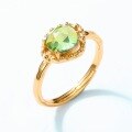 wholesale S925 Sterling Silver Gold-Plated New Japanese Fashion Light Luxury Peridot Ring Niche Design Wholesale-0-3