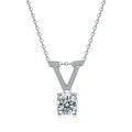 S925 Silver V-Shape Bull Head Fashion Pendant with Moissanite for DIY Necklace Wholesale-0-3