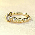 wholesale S925 sterling silver K-gold plated bead row ring, simple and fashionable jewelry romantic series-0-1