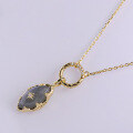 wholesale S925 gold-plated sterling silver with labradorite marquise pendant women's necklace, vintage-inspired luxury jewelry-0-2