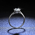 S925 Sterling Silver Moissanite Ring High-End Adjustable Twist Shank Six Prong-0-1