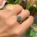 wholesale 18k gold-plated silver full moissanite Horus lake water blue teardrop pear-shaped 5*8mm ring sold hot on TikTok live-0-5