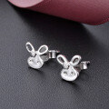 wholesale S925 Silver Korean Fashion Minimalist Student Earrings, Internet Celebrity Same Style, Creative and Cute Bunny Ear Studs Wholesale-0-2