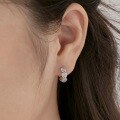 wholesale S925 sterling silver cross-border women's earrings with heart-shaped pave diamond design, small and unique, luxurious and high-end, fresh and elegant heart-shaped earrings-0-0