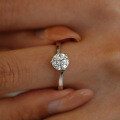 S925 Sterling Silver Moissanite Ring, Classic Three-Life Proposal Design for Women, High-End Drop Shipping-0-1