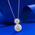 wholesale S925 Metal Zodiac Gemini Pendant 6-8mm Round White Diamond Necklace Pendant Fashion Versatile Piece-0-1