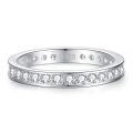 wholesale S925 Sterling Silver Wholesale Women's Pave Ring Fashion Square Full Eternity Ring Zirconia High Carbon Diamond Index Finger Ring-0-0