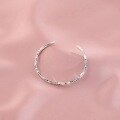 wholesale Metal Material: 925 Sterling Silver, Artistic Style, Design-Letter Silver Bracelet for Women, Minimalist Twist Bangle, Summer Ins Niche Light Luxury-0-2