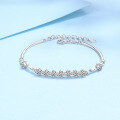 wholesale PT950 Gold Plated S925 Silver Nine-Star Bracelet for Women with Moissanite Simulated Diamond Jewelry-0-0