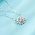 wholesale S925 Sterling Silver Maker Sunflower Snowflake Full Diamond Necklace Fashionable Luxury Elegant High-End Collarbone Chain Silver Jewelry-0-1