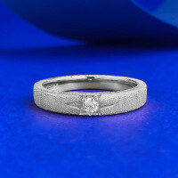 wholesale S925 Sterling Silver New Classic Single Diamond Hexagram Narrow Brushed White Gold Ring Simple and Sophisticated-R1435 Six-pointed Star Platinum No. 5
