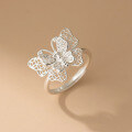 wholesale S925 Sterling Silver Fresh and Sweet Ins Style Niche Design Diamond-Embroidered Lace Butterfly Ring R02874-0-2