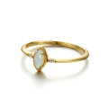 wholesale S925 Sterling Silver Gold-Plated Natural Opal Ring for Women, Minimalist and Fashionable OL Simple Australian Opal Ring, Dunli Wholesale-0-2