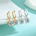 925 Sterling Silver Cross-Border Moissanite Heart Bullhead Stud Earrings-0-0