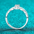 S925 Sterling Silver Full Moissanite Double-Layer Chain Ring for Women-0-1