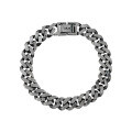 wholesale S925 Sterling Silver 376 Korean Version Ins Heavy Duty Textured Cool Tone Vintage Antique Chain Bracelet for Men and Women Couples-0-4