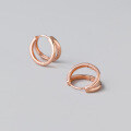 wholesale S925 silver double-layer hollow line ear clasps, simple and fashionable Korean-style glossy ear accessories for women M01191-0-3