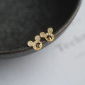 wholesale 9K Gold AU375 Mickey Disney Stud Earrings Cute for Teen Girl Students-0-0
