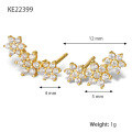wholesale S925 Sterling Silver Flower-Embedded Zircon Earrings with High-End Aesthetic, Ins Style European and American Cross-Border Jewelry-0-5