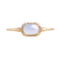 wholesale S925 Gold-Plated Silver Japanese Minimalist Natural Blue Flash Labradorite Geometric Ring-0-4