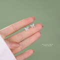 wholesale S925 Sterling Silver Korean-style Forest Butterfly Ear Studs For Women, Versatile, Fresh And Fashionable, Ideal For Sensitive Ears, Small And Exquisite-0-2