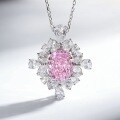 S925 Sterling Silver Full-Drill Pigeon Egg Necklace with High-Carbon Zirconia Lavender Pendant-0-0