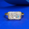 wholesale S925 silver gold-plated ring with 7*11mm rectangular ice-cut flower,-0-0