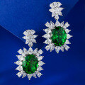 wholesale S925 Sterling Silver New European and American Luxury Set 9*11mm Nano Green Earrings Cross-Border AliExpress Style-0-2
