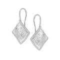 wholesale S925 Sterling Silver 782 Niche European Style Geometric Square Lava Texture Inlaid Diamond Earrings for Women-0-5
