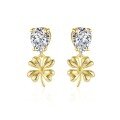 wholesale S925 Sterling Silver Four-leaf Clover Earrings For Women,,-0-0