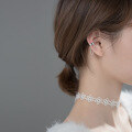 wholesale Sterling Silver S925 Chain No Piercing Ear Clip for Women, Elegant Smooth Minimalist Helix Ear Cuff G8678-0-2