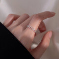 wholesale S925 Sterling Silver Sky Net Hollow Minimalist Women's Ring, Fashionable and Versatile Hand Jewelry Gift for Best Friend-0-2