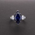 wholesale S925 Silver European and American Fashion Luxury Internet Celebrity Same Style High Carbon Diamond Marquise 8*14 Ring 3 Carats-0-6