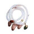 wholesale DIY Natural Hetian White Jade 6mm Multi-Strand Bracelet, Original White Jade Beaded Bracelet, Supports Re-inspection-0-4