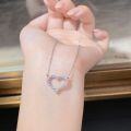 wholesale S925 Sterling Silver Heart-shaped Chain Women's Love Full Diamond Necklace Versatile Cross-border Best-seller Wholesale Direct Sales-0-4