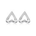wholesale 925 Sterling Silver Hollow Heart Earrings with Micro-Inlaid Zircon, Ins Light Luxury High-End Sensibility-0-6