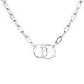 wholesale S925 Sterling Silver Korean Style Minimalist Design Circle B Pendant Fashion Trendy Choker Necklace-0-4