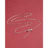 wholesale 925 Sterling Silver Chopin Chain Necklace for Women, Universal Pull Chain, Simple Chain, Collarbone Chain, Sweater Chain, DIY Small Hole Pin Pendant-0.8mm Melon Seed Chain White Gold 45cm 925 Silver